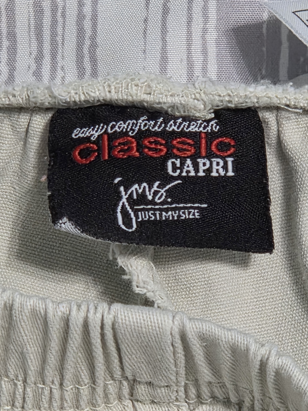 Just My Size Plus Size Pull-On Capri Pants Tan Beige Comfort Elastic Waist - Picture 5 of 6